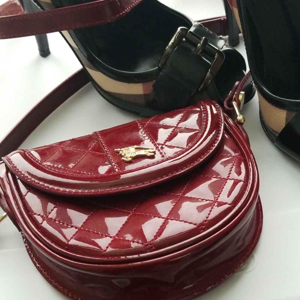 Burberry cross body bag Red Patent leather